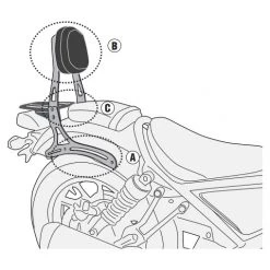 Sissy Bars Givi TS1160B Sissybar / Luggage Rack Honda Rebel 500 2017-2019