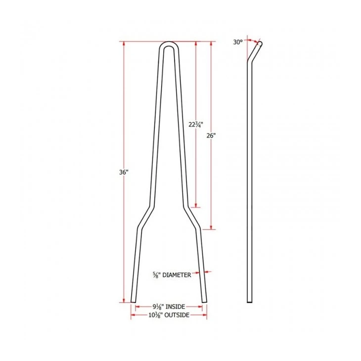 Sissy Bars TC Bros DIY Tall Sissy Bar Kit 5 Sissy Bars TC Bros DIY Tall Sissy Bar Kit - Image 3